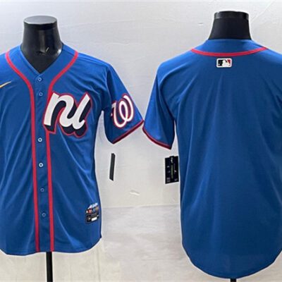 National League Washington Nationals Blank Blue 2025 All-Star Edition Limited Stitched Baseball Jersey