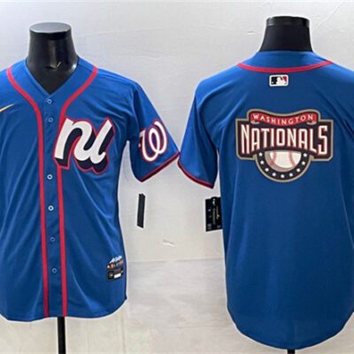 National League Washington Nationals Team Big Logo Blue 2025 All-Star Edition Limited Stitched Baseball Jersey