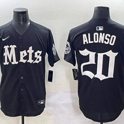 New York Mets #20 Pete Alonso Black 'Gothic Legacy Edition' Vapor Premier Limited Stitched Baseball Jersey