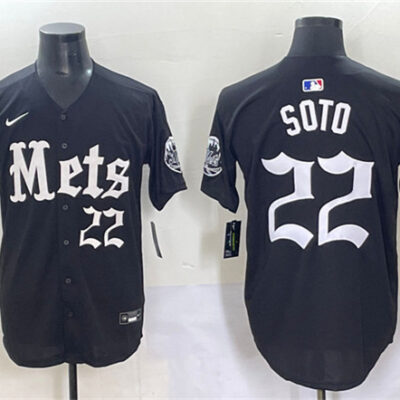 New York Mets #22 Juan Soto Black 'Gotham Gothic Edition' Vapor Premier Limited Stitched Baseball Jersey
