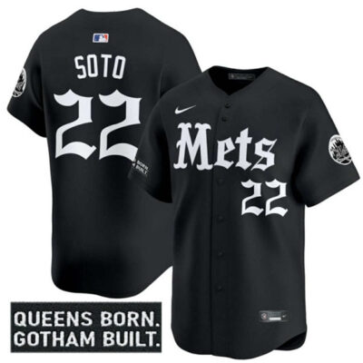 New York Mets #22 Juan Soto Black 'Gothic Legacy Edition' Vapor Premier Limited Stitched Baseball Jersey