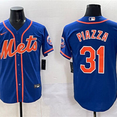 New York Mets #31 Mike Piazza Blue Cool Base Stitched Baseball Jersey