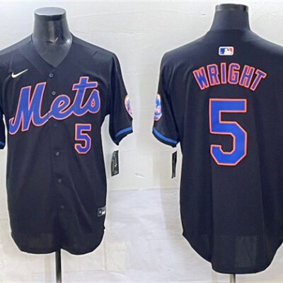 New York Mets #5 David Wright Black Limited Stitched Baseball Jersey