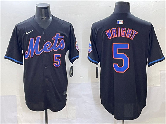 New York Mets #5 David Wright Black Limited Stitched Baseball Jersey