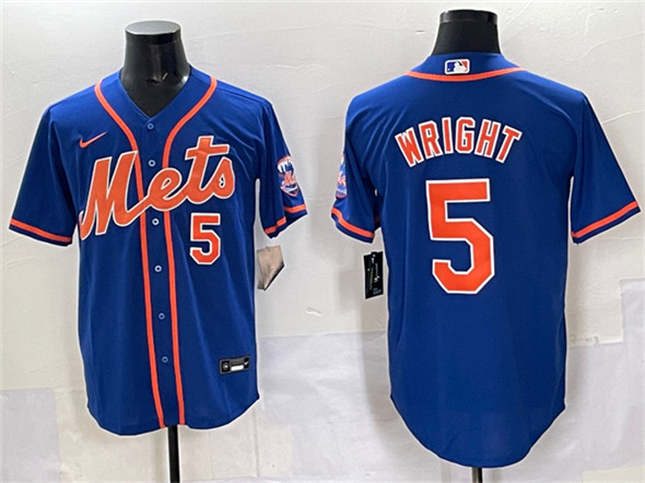 New York Mets #5 David Wright Blue Cool Base Stitched Baseball Jersey