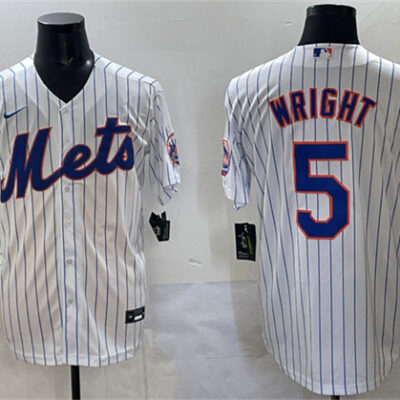 New York Mets #5 David Wright White Stitched Baseball Jersey