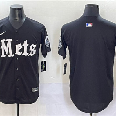 New York Mets Blank Black 'Gotham Gothic Edition' Vapor Premier Limited Stitched Baseball Jersey