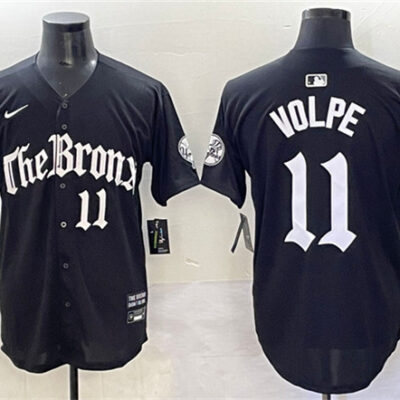 New York Yankees #11 Anthony Volpe Black 'Gothic Legacy Edition' Vapor Premier Limited Stitched Baseball Jersey