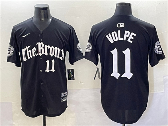 New York Yankees #11 Anthony Volpe Black 'Gothic Legacy Edition' Vapor Premier Limited Stitched Baseball Jersey