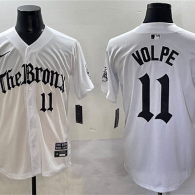New York Yankees #11 Anthony Volpe White 'Gothic Legacy Edition' Vapor Premier Limited Stitched Baseball Jersey