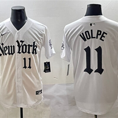 New York Yankees #11 Anthony Volpe White 'Gothic Legacy Edition' Vapor Premier Limited Stitched Baseball Jersey