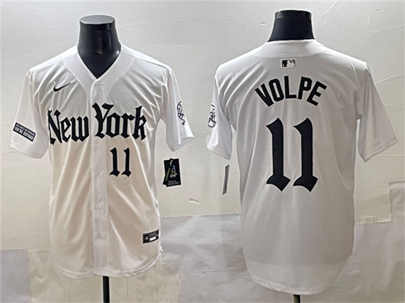 New York Yankees #11 Anthony Volpe White 'Gothic Legacy Edition' Vapor Premier Limited Stitched Baseball Jersey