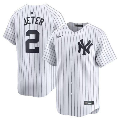 New York Yankees #2 Derek Jeter White Home Limited Stitched Baseball Jersey