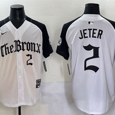New York Yankees #2 Derek Jeter White/Black 'Gothic Legacy Edition' Vapor Premier Limited Stitched Baseball Jersey
