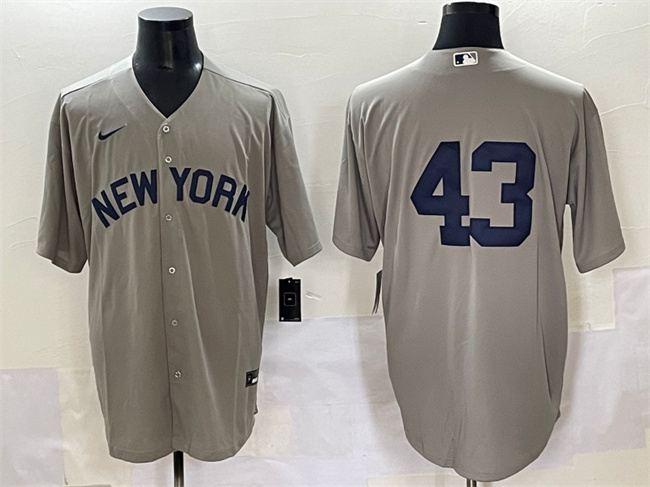 New York Yankees #43 Jonathan Loaisiga Gray Cool Base Stitched Baseball Jersey