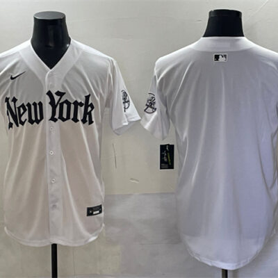 New York Yankees Blank White 'Gothic Legacy Edition' Vapor Premier Limited Stitched Baseball Jersey