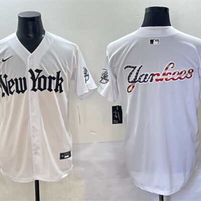 New York Yankees Team Big Logo White 'Gothic Legacy Edition' Vapor Premier Limited Stitched Baseball Jersey