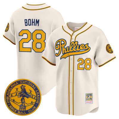 Philadelphia Phillies 1938 Heritage Vapor Premier Limited Jersey - 'New?Sweden 300th?Anniversary' Patch Stitched Cream Alec Bohm