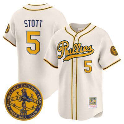 Philadelphia Phillies 1938 Heritage Vapor Premier Limited Jersey - 'New?Sweden 300th?Anniversary' Patch Stitched Cream Bryson Stott