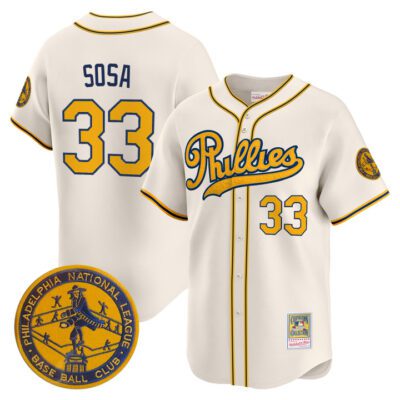 Philadelphia Phillies 1938 Heritage Vapor Premier Limited Jersey - 'New?Sweden 300th?Anniversary' Patch Stitched Cream Edmundo Sosa