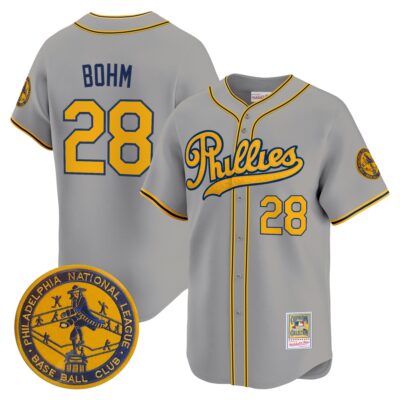 Philadelphia Phillies 1938 Heritage Vapor Premier Limited Jersey - 'New?Sweden 300th?Anniversary' Patch Stitched Gray Alec Bohm