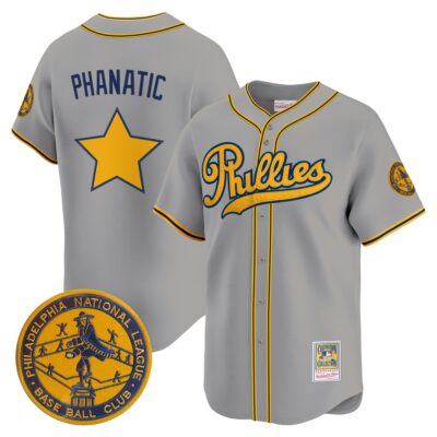 Philadelphia Phillies 1938 Heritage Vapor Premier Limited Jersey - 'New?Sweden 300th?Anniversary' Patch Stitched Gray Phanatic