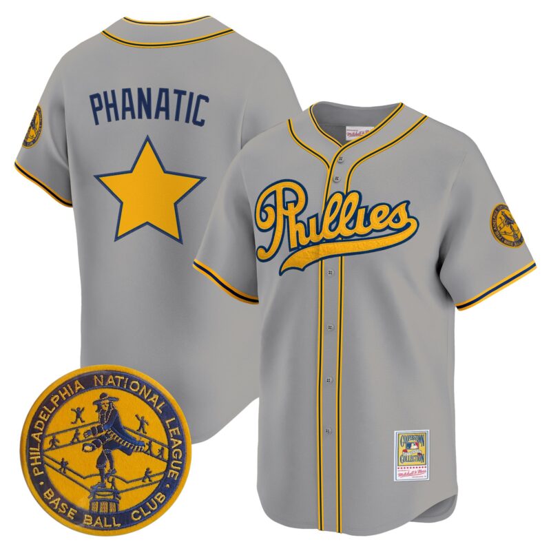 Philadelphia Phillies 1938 Heritage Vapor Premier Limited Jersey - 'New?Sweden 300th?Anniversary' Patch Stitched Gray Phanatic