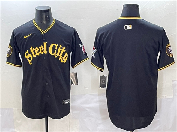 Pittsburgh Pirates Blank Black 412 Patch Vapor Premier Limited Stitched Baseball Jersey
