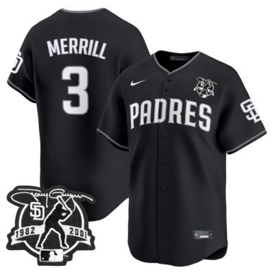 San Diego Padres 2025 Lights Out Vapor Premier Limited Jersey Stitched Jackson Merrill