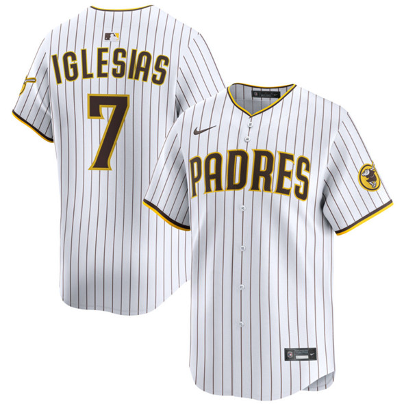 San Diego Padres #7 Jose Iglesias White Limited Stitched Baseball Jersey