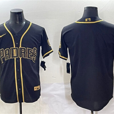 San Diego Padres Blank Black/Gold Stitched Baseball Jersey
