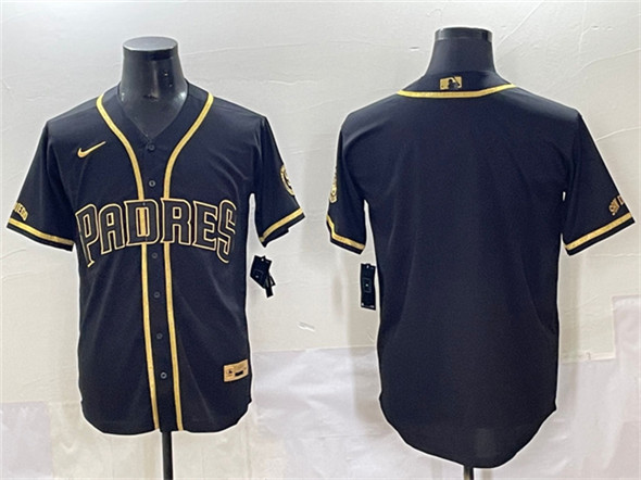 San Diego Padres Blank Black/Gold Stitched Baseball Jersey