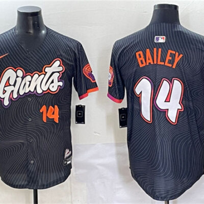 San Francisco Giants #14 Patrick Bailey Anthracite 2025 City Connect Limited Stitched Baseball Jersey