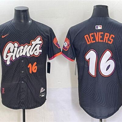 San Francisco Giants #16 Rafael Devers Anthracite 2025 City Connect Limited Stitched Baseball Jersey