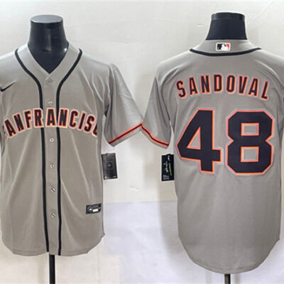 San Francisco Giants #48 Pablo Sandoval Gray Cool Base Stitched Baseball Jersey
