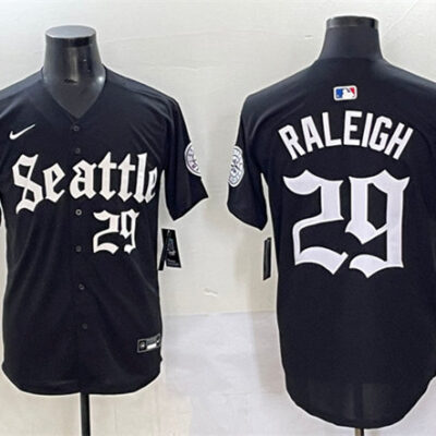 Seattle Mariners #29 Cal Raleigh Black 'Deep Sea Gothic Edition' Vapor Premier Limited Stitched Baseball Jersey