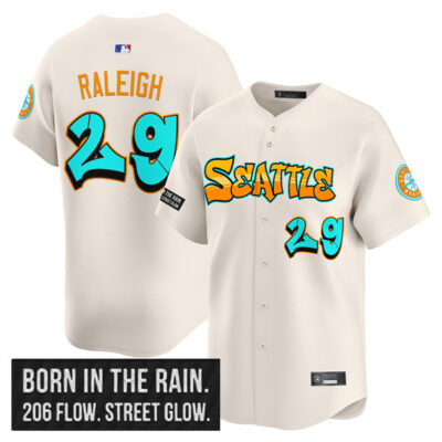 Seattle Mariners #29 Cal Raleigh Cream 2025 'Graffiti Emerald Drop Edition' Vapor Premier Limited Stitched Jersey