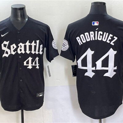 Seattle Mariners #44 Julio Rodriguez Black 'Deep Sea Gothic Edition' Vapor Premier Limited Stitched Baseball Jersey