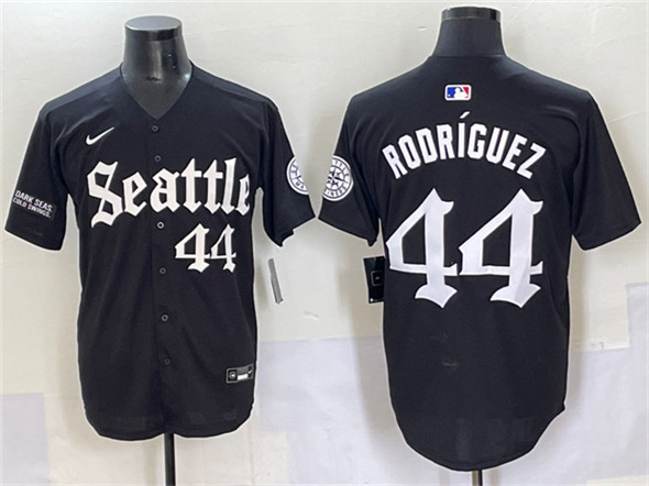 Seattle Mariners #44 Julio Rodriguez Black 'Deep Sea Gothic Edition' Vapor Premier Limited Stitched Baseball Jersey