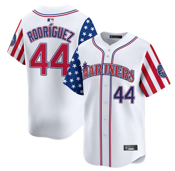 Seattle Mariners #44 Julio Rodriguez White 2025 Independence Day Limited Stitched Jersey