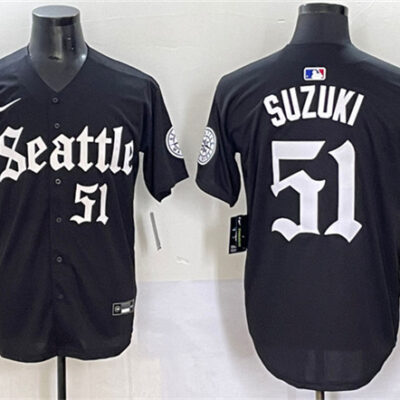 Seattle Mariners #51 Ichiro Suzuki Black 'Deep Sea Gothic Edition' Vapor Premier Limited Stitched Baseball Jersey