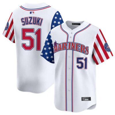 Seattle Mariners #51 Ichiro Suzuki White 2025 Independence Day Limited Stitched Jersey