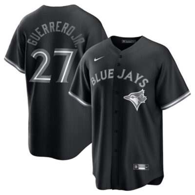 Toronto Blue Jays #27 Vladimir Guerrero Jr. Black Lights Out Limited Stitched Jersey