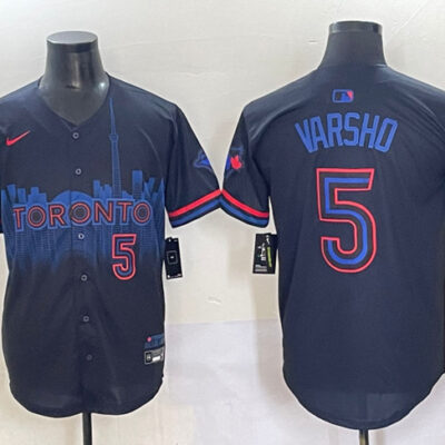 Toronto Blue Jays #5 Daulton Varsho Navy 2024 City Connect Limited Stitched Baseball Jersey