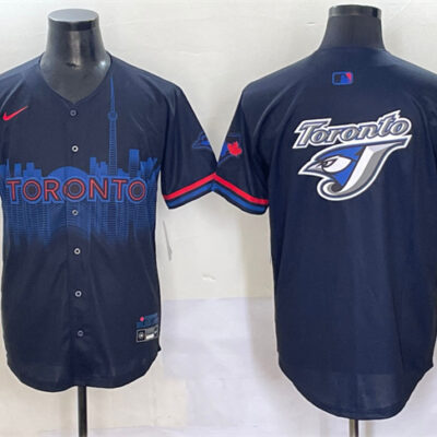Toronto Blue Jays Team Big Logo Navy 2024 City Connect Limited Stitched Baseball Jersey