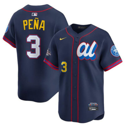 Youth American League #3 Jeremy Peña Navy 2025 All-Star Edition Limited Stitched Baseball Jersey