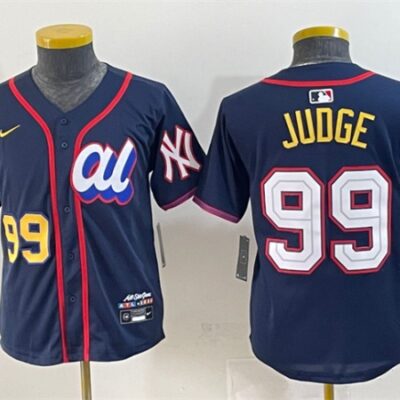 Youth American League #99 Aaron Judge Navy 2025 All-Star Edition Limited Stitched Baseball Jersey