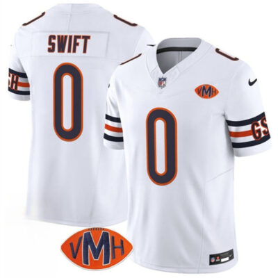 Chicago Bears #0 D'Andre Swift White 2025 F.U.S.E. With VMH Patch Vapor Untouchable Limited Football Stitched Jersey