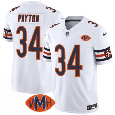 Chicago Bears #34 Walter Payton White 2025 F.U.S.E. With VMH Patch Vapor Untouchable Limited Football Stitched Jersey