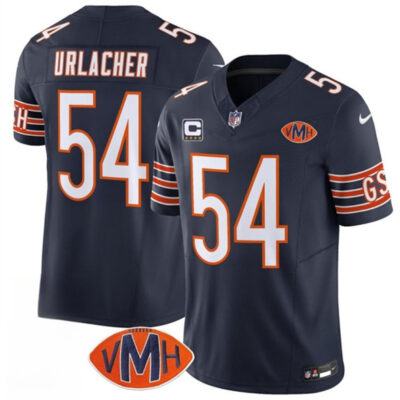 Chicago Bears #54 Brian Urlacher Navy 2025 F.U.S.E. With 4-Star C Patch VMH Patch Vapor Untouchable Limited Football Stitched Jersey